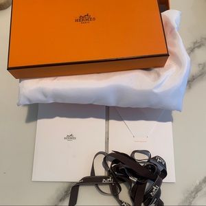 Hermès box 9x5.75x3.75” w/ ribbon & pillow